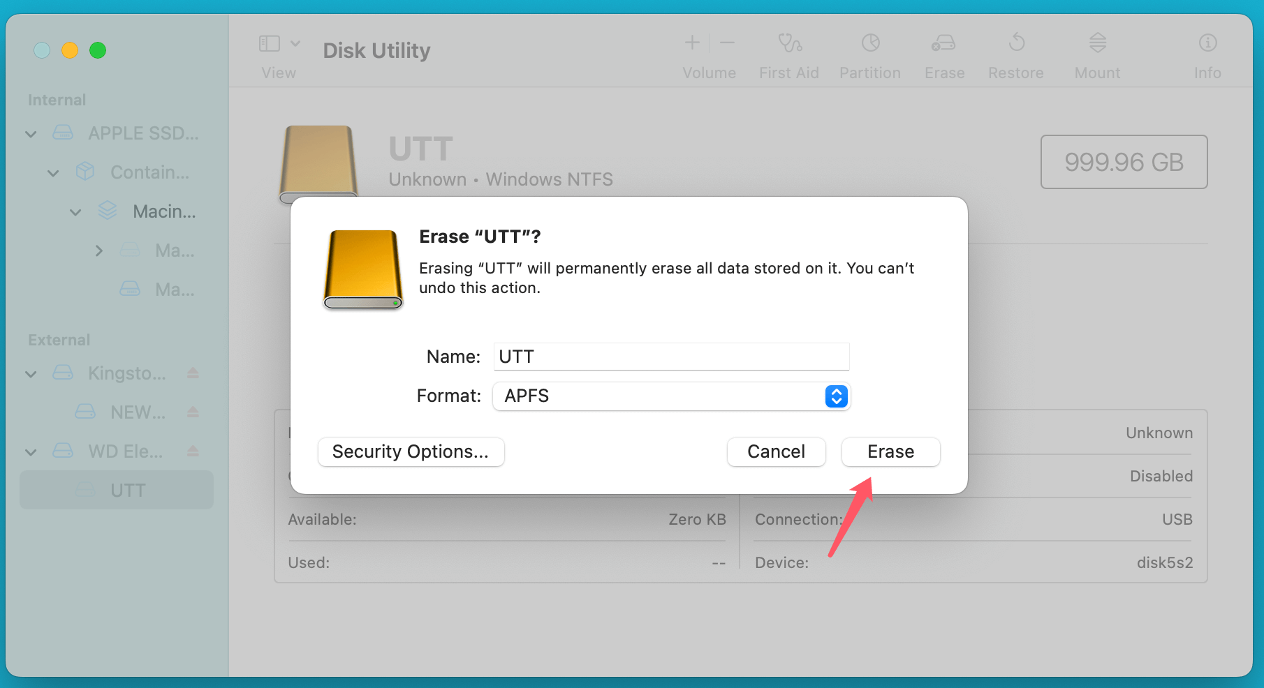 Format an NTFS Drive to APFS, HFS+, ExFAT, or FAT32 on Mac