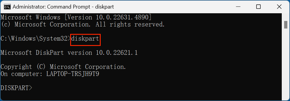 Formatting an external hard drive using CMD