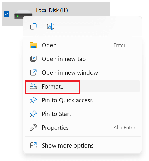 format a hard drive in Windows 11