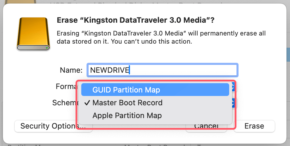 format an MBR disk to GPT on a Mac