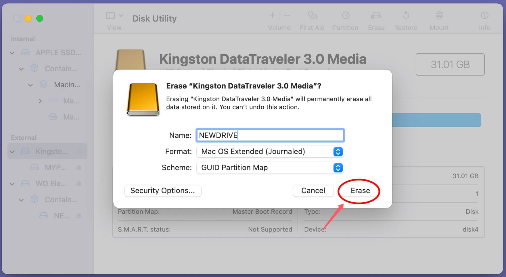 format an MBR disk to GPT on a Mac