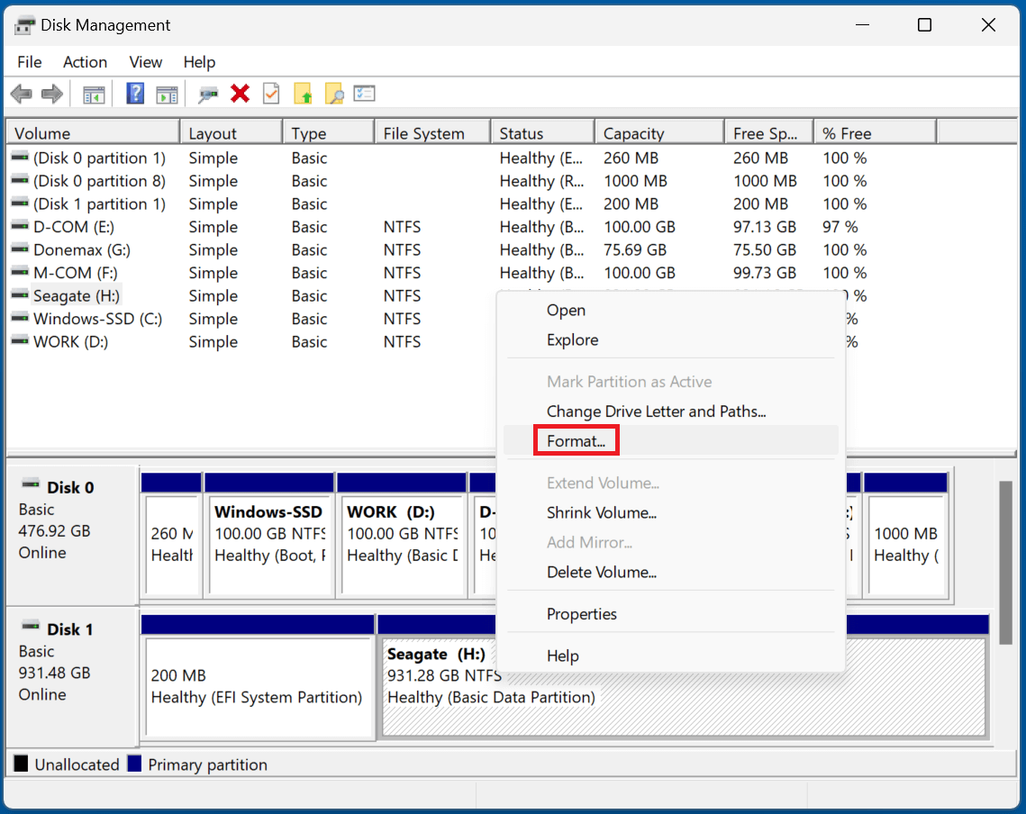 Format a Seagate Backup Plus Drive