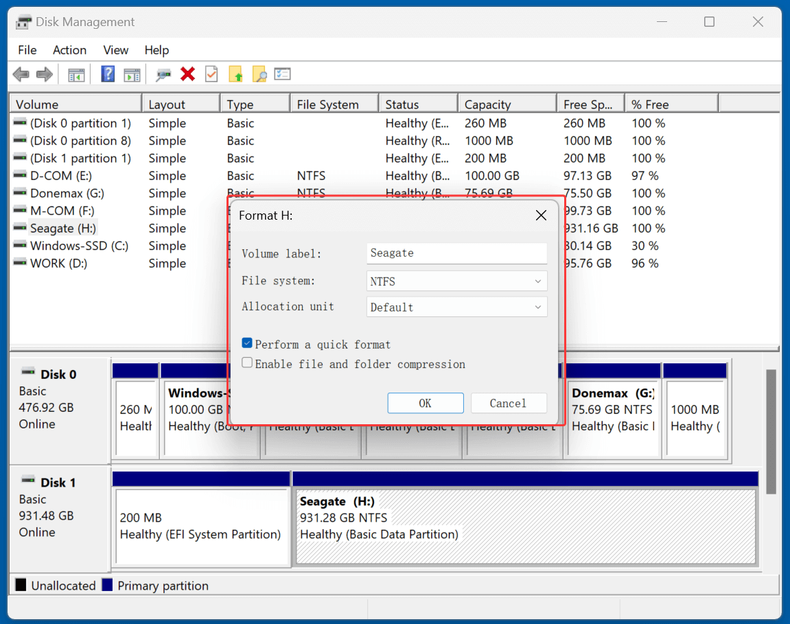 Format a Seagate Backup Plus Drive