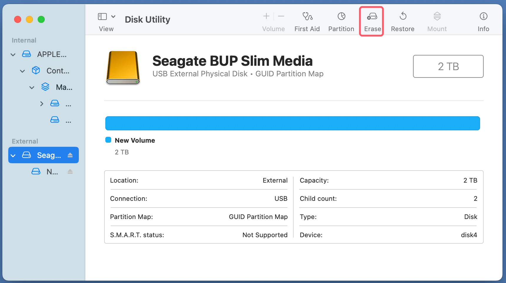 Format Seagate Ultra Touch External Hard Drive