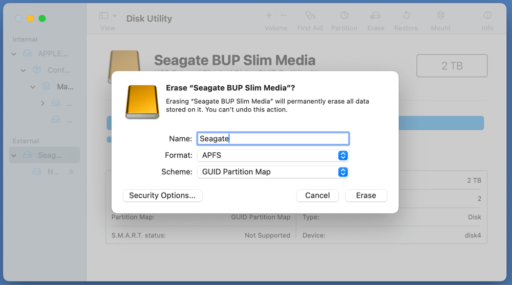 Format Seagate Ultra Touch External Hard Drive