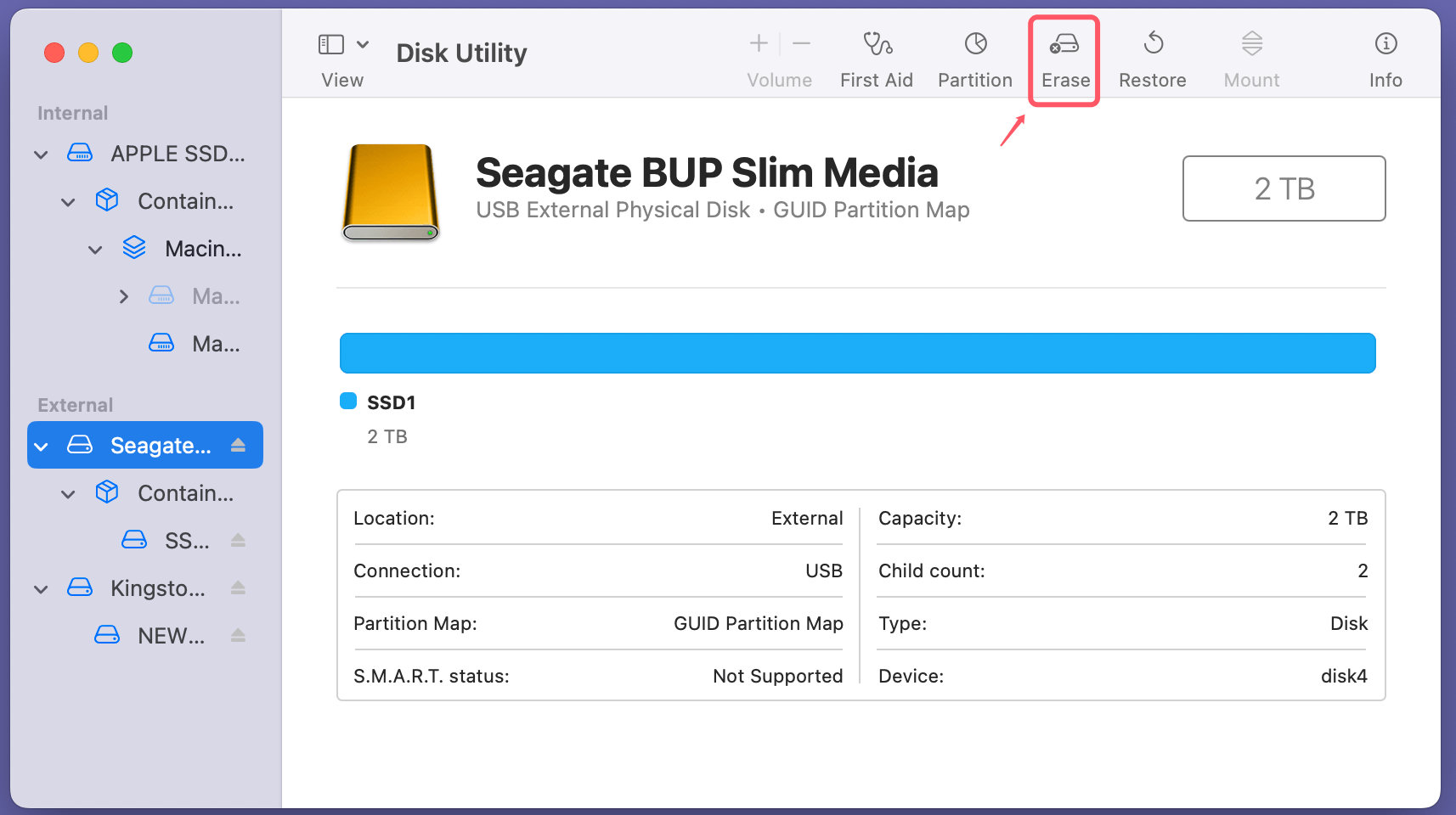 Formatting your SSD to ExFAT or FAT32 on Mac