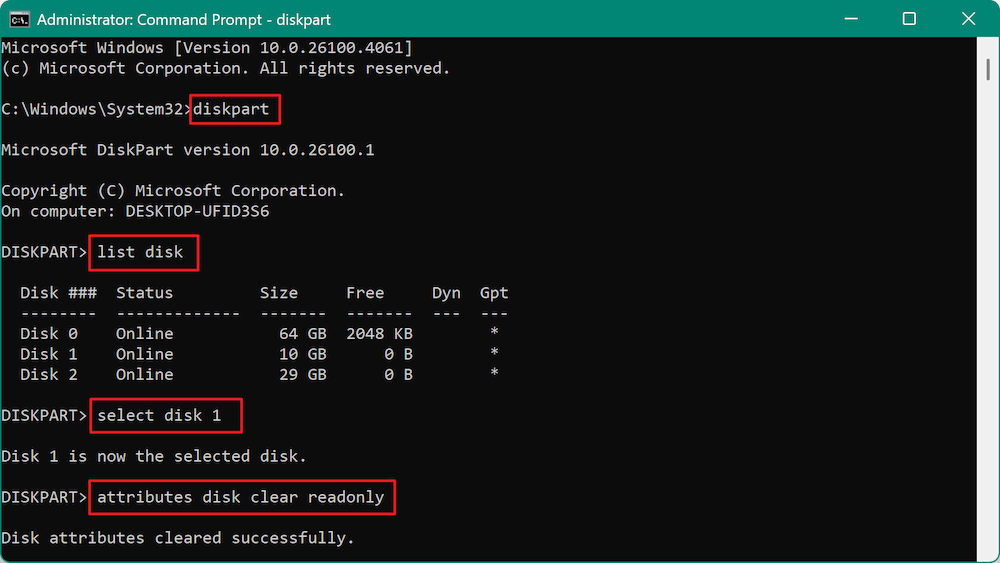 format to FAT32 with CMD