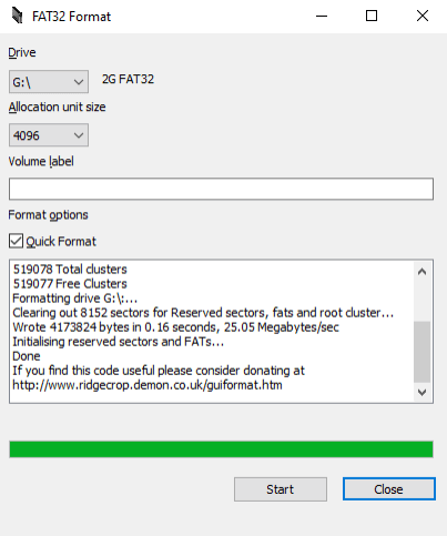 format USB drive to FAT32 on Windows