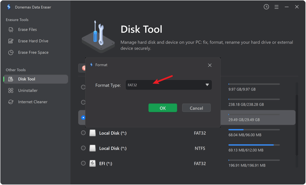 format USB drive to FAT32 on Windows