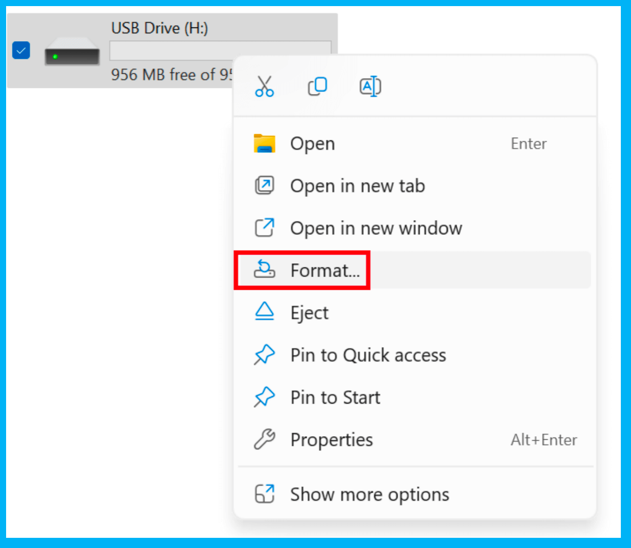 formatting a USB flash drive using CMD's diskpart tool