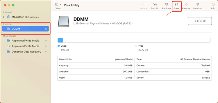 format external device on macOS Ventura