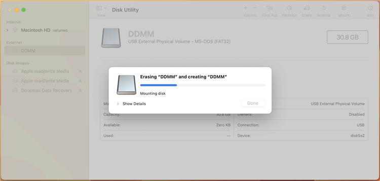 format external device on macOS Ventura