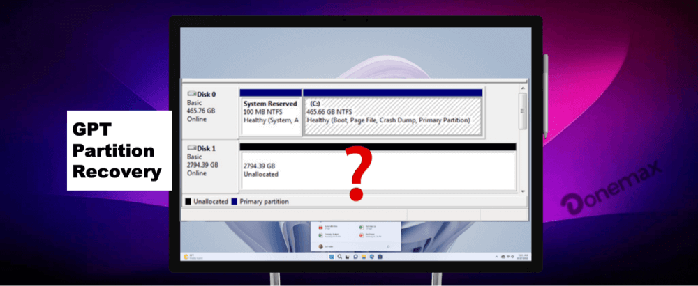 GPT partition recovery