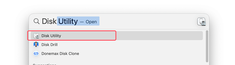 Open Disk Utility