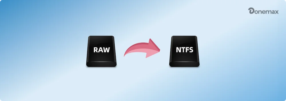 convert RAW to NTFS