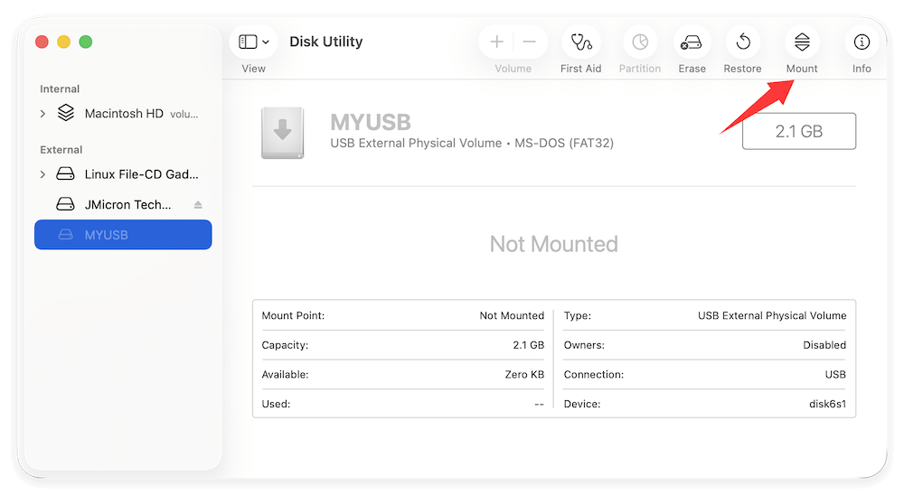 fix external hard drive not mount on Mac