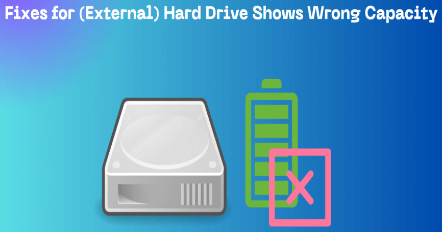 external hard drive not show full size