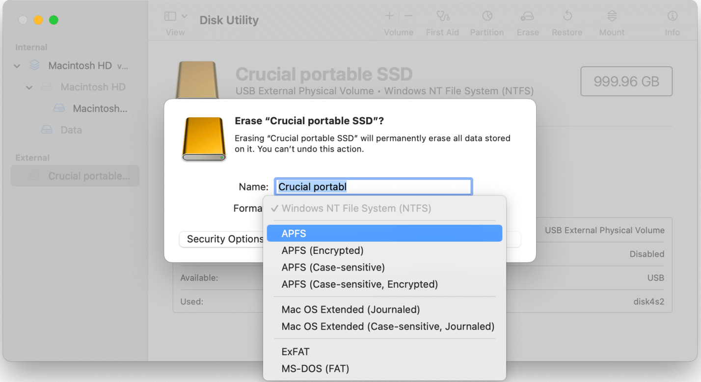 change it to an exFAT or APFS file