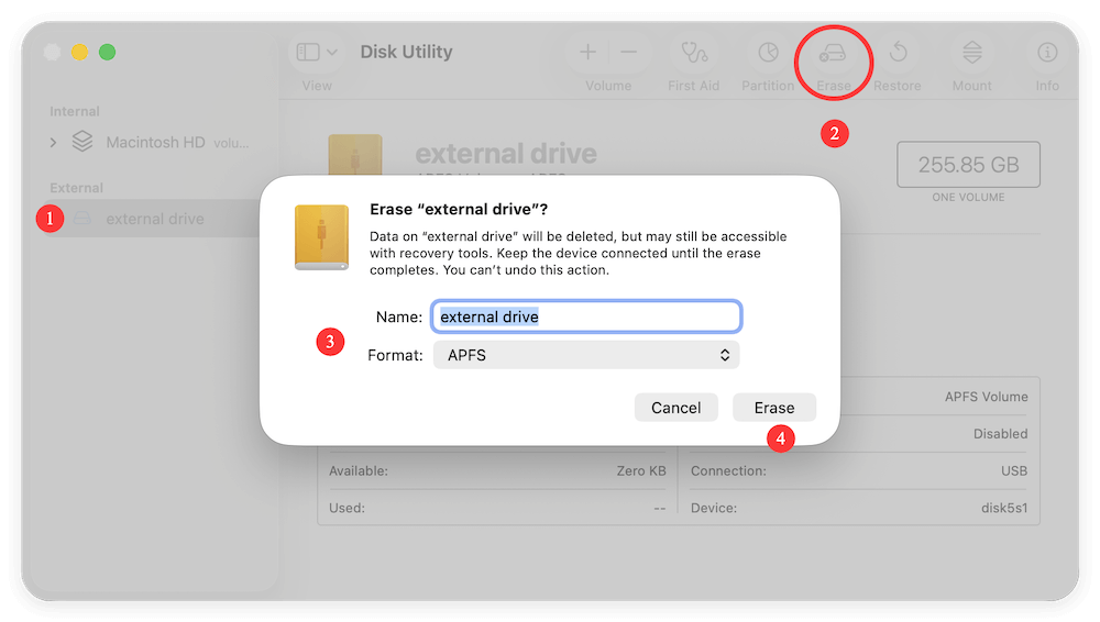 fix external hard drive not working on M5 Mac