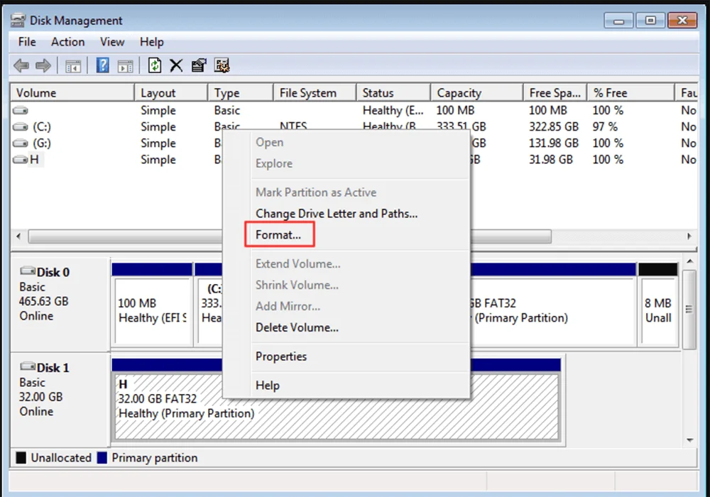 Reformat the SanDisk USB Drive