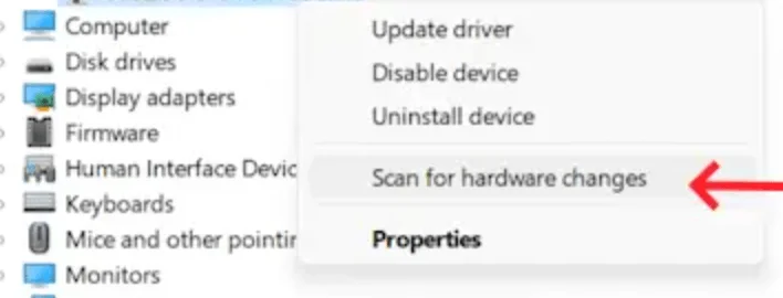 Scan for Hardware Changes