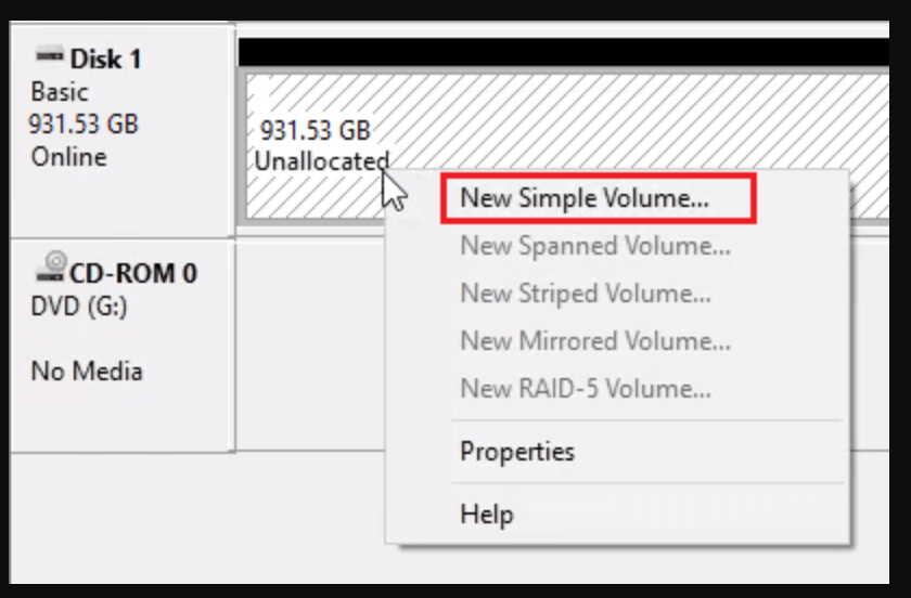 Initialize or Format the Disk