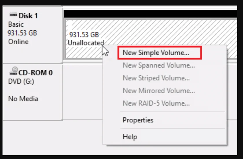 Initialize or Format the Disk