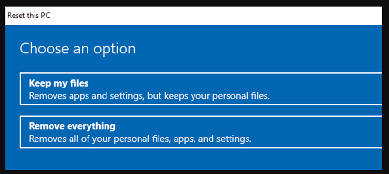 Reset System to Default Settings