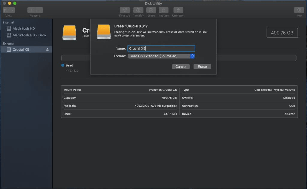 unformat Crucial X10 Pro Portable SSD