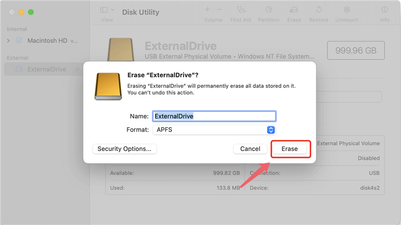 format SanDisk Extreme Portable SSD for Mac,