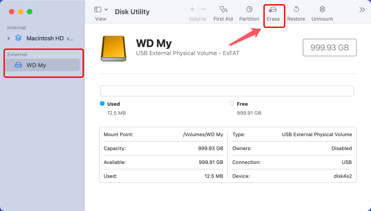 format WD My Passport on Mac