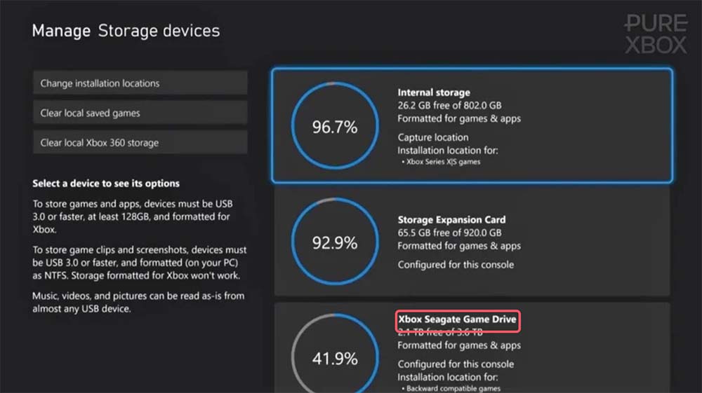 Installing New Games Directly on the Seagate Drive