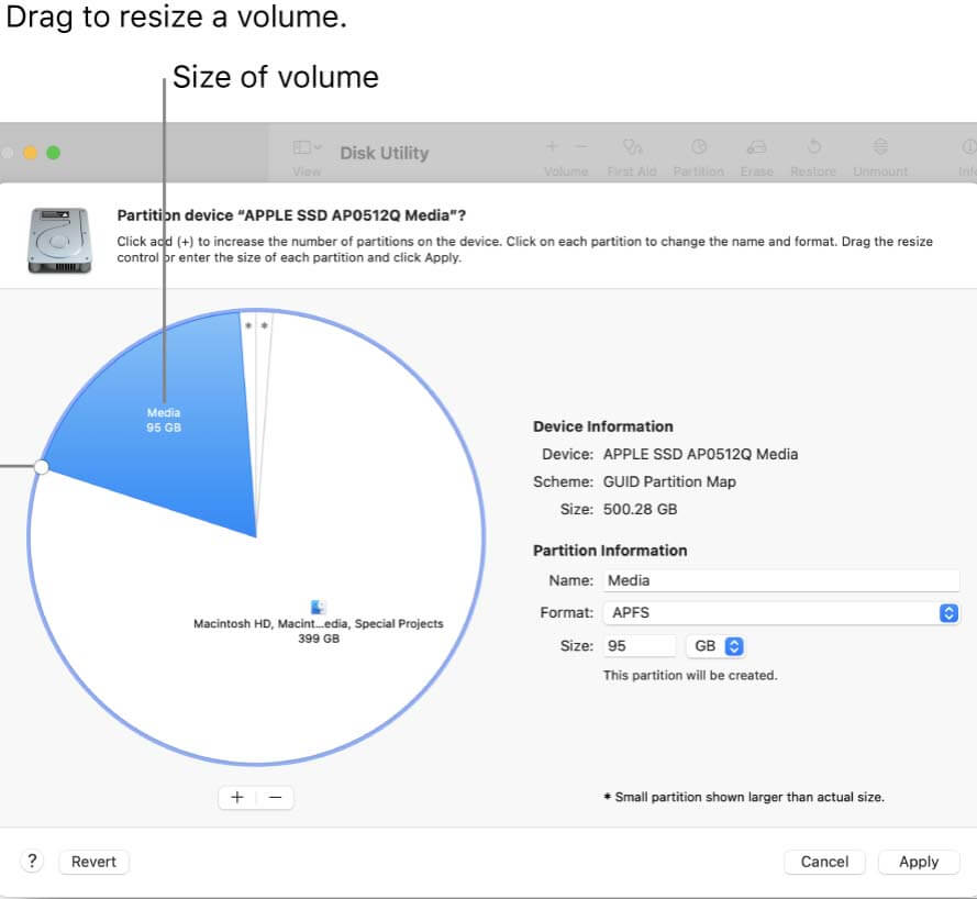 create new disk volume on Mac