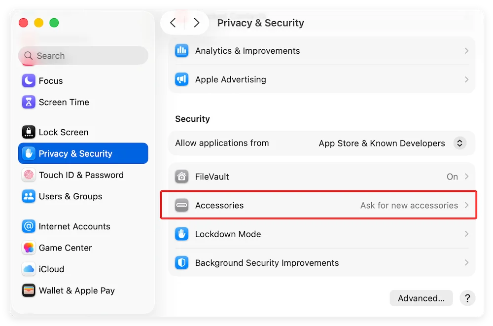 Choose Privacy & Security