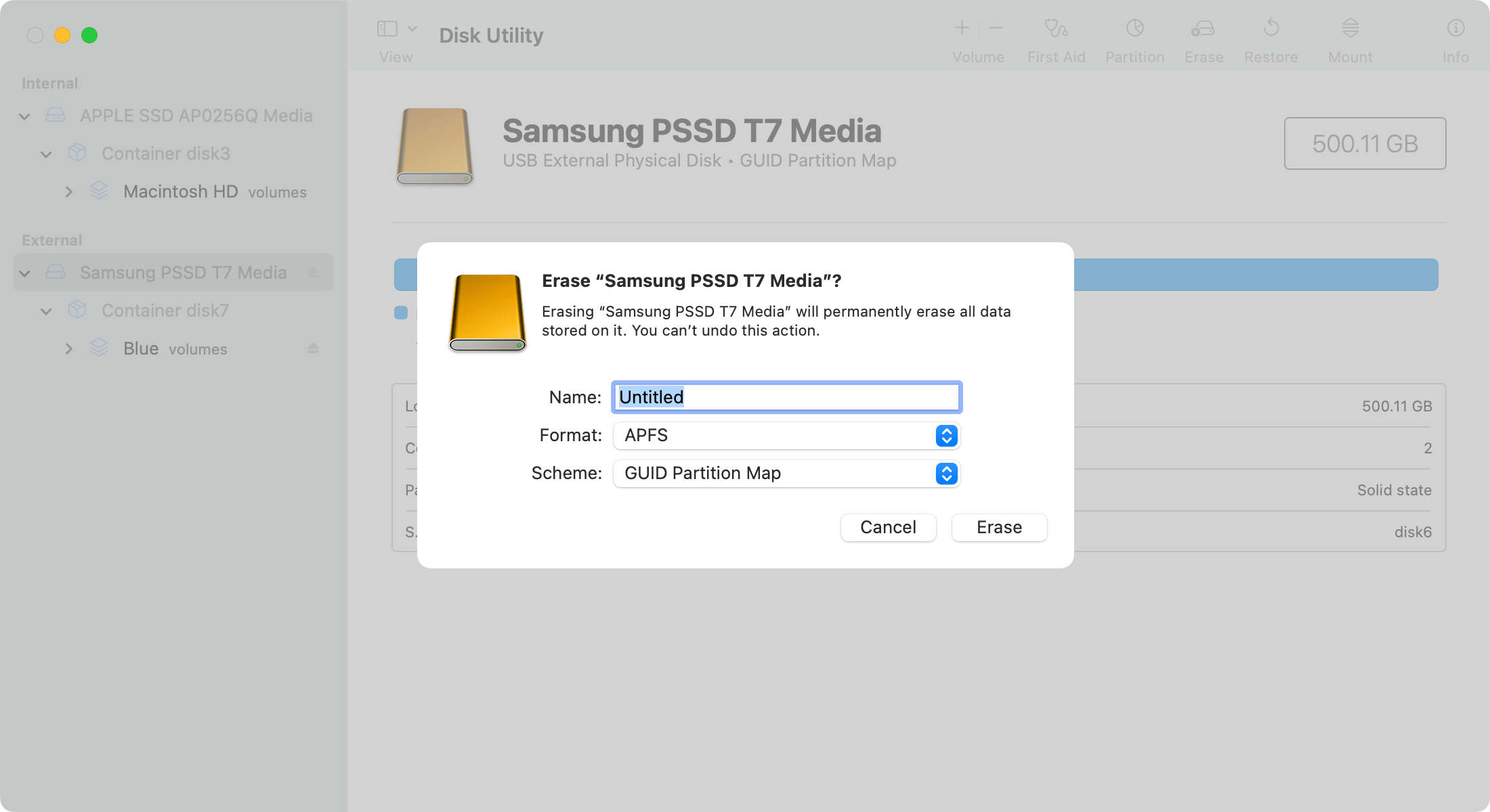 use Samsung portable SSD T7 on Mac