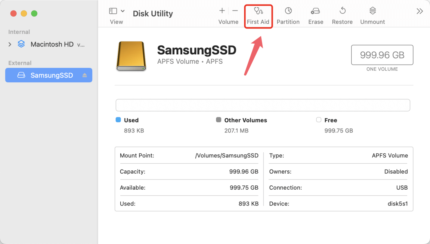use Samsung portable SSD T7 on Mac