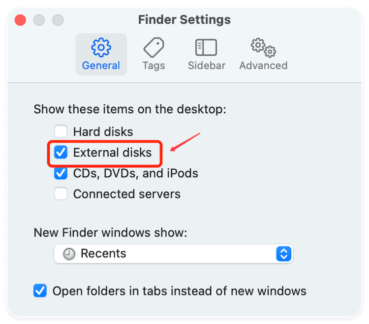 show Samsung portable SSD T7 on Mac