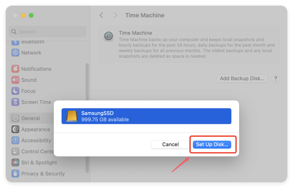 use Samsung portable SSD T7 for Time Machine on Mac