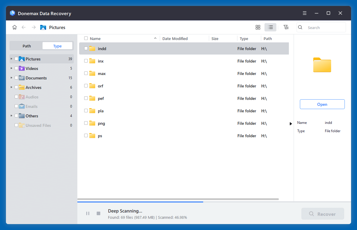 recover deleted PEF files