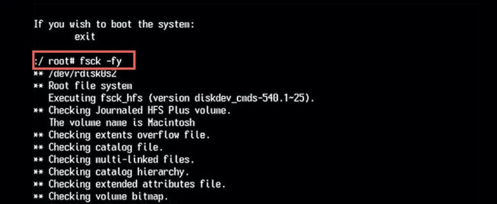 how to use fsck on Mac