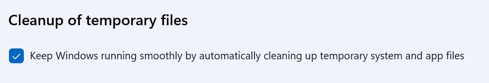Windows Storage Sense