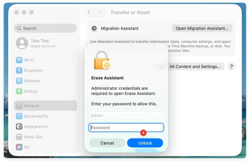 wipe startup disk on macOS Tahoe