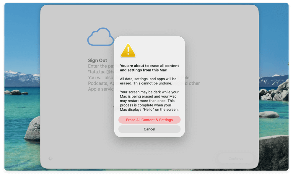 wipe startup disk on macOS Tahoe