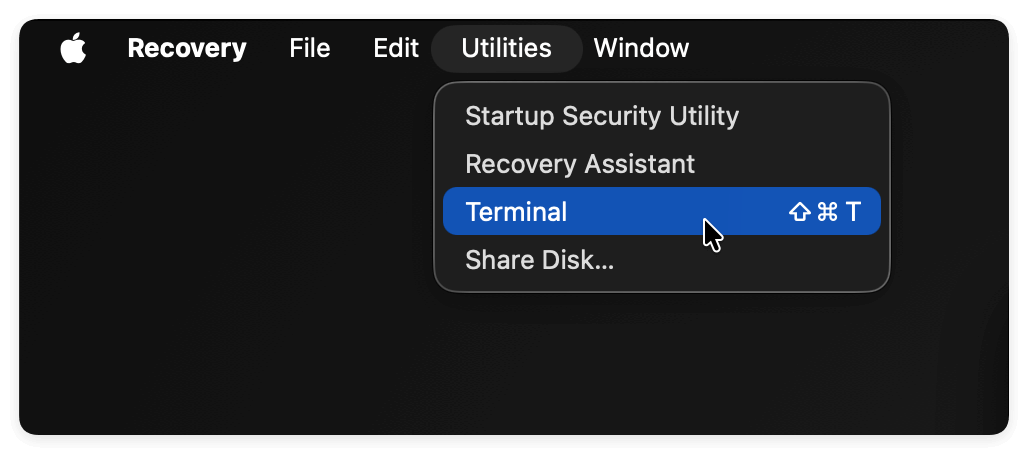 wipe startup disk on macOS Tahoe