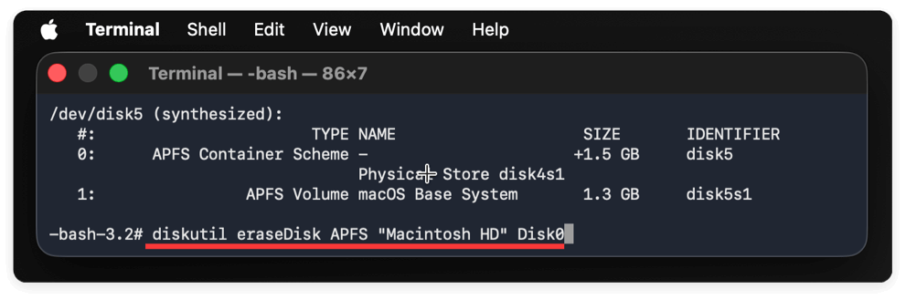 wipe startup disk on macOS Tahoe