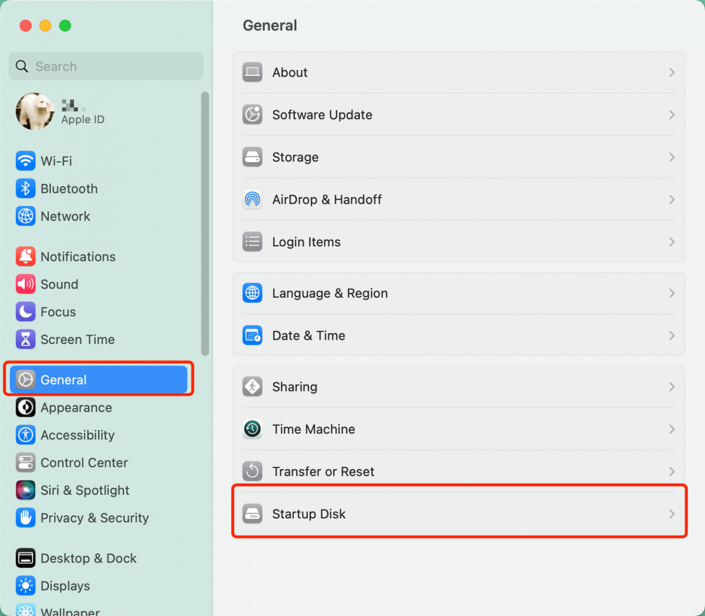 change Startup disk on Apple Silicon Mac