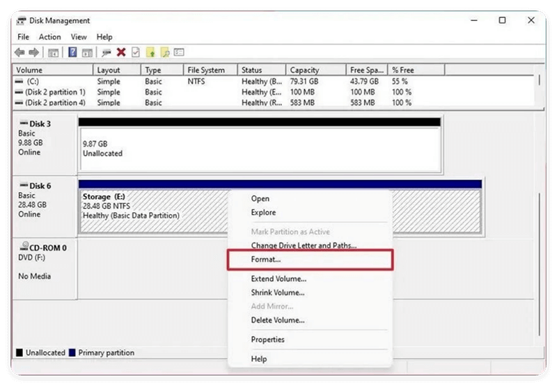 Choose Format from the menu