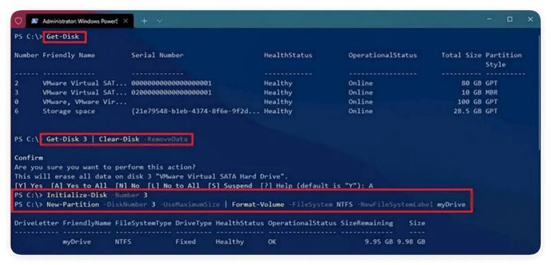 Formatting with Windows PowerShell