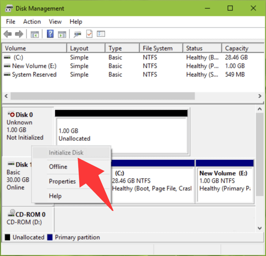Initialize Disk Option Grayed Out or SSD Not Detected on windows 10/11