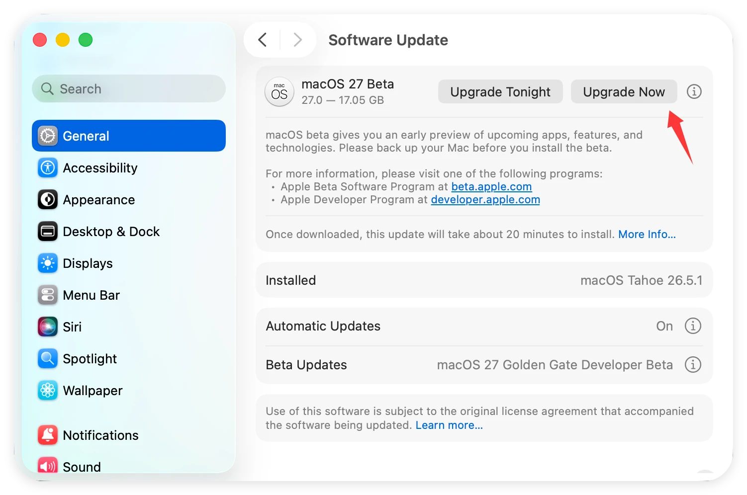 macOS Golden Gate developer beta